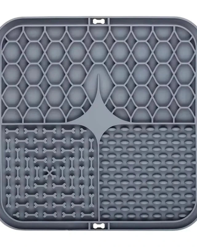 The Slow Sunday Lick Mat in grey on a white background