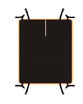 The Back Seat Cover with orange trim laid flat, showing its straps