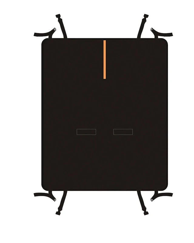 The Back Seat Cover in black laid flat, showing its straps